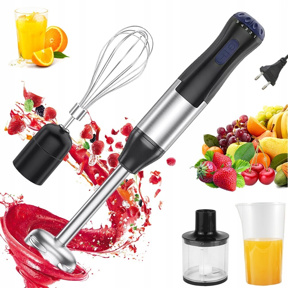 4 V 1 Ruční Mixér O Výkonu 1000 W S 5 Úrovněmi Rychlosti V Režimu Turbo