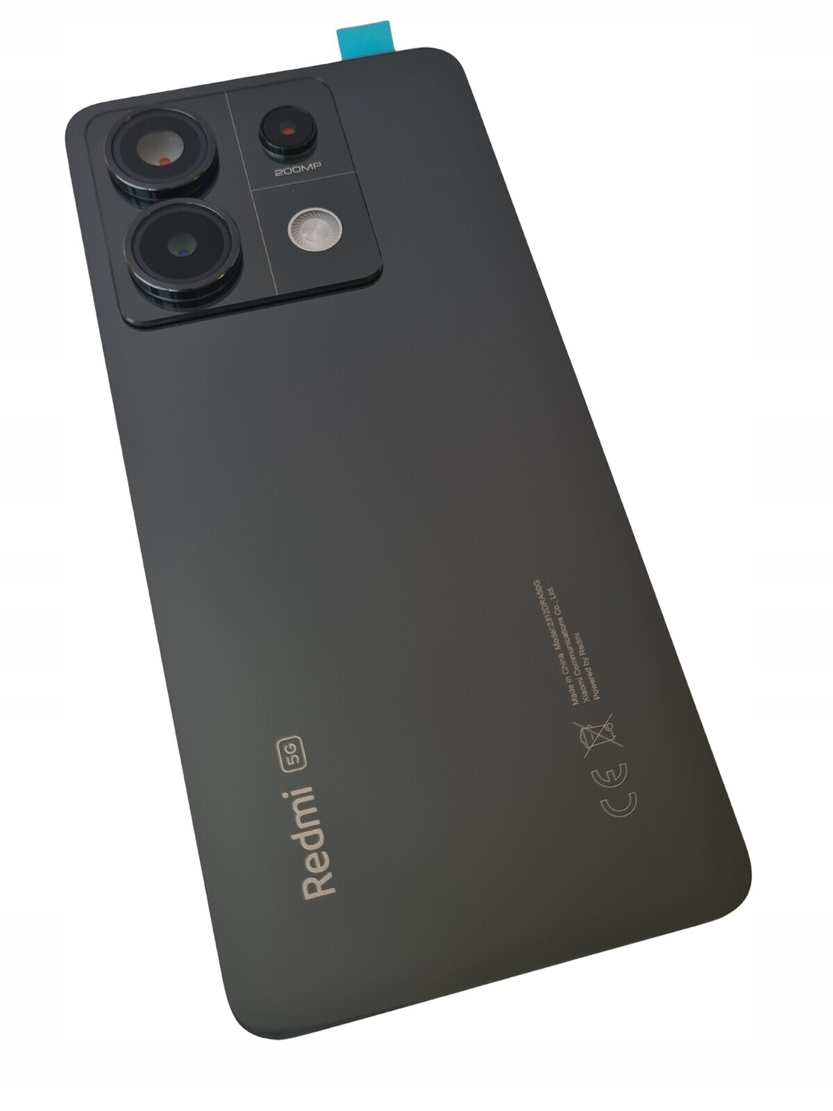 Org Klapka Originální zadní zadní kryt pro Xiaomi Redmi Note 13 Pro 5G, černá