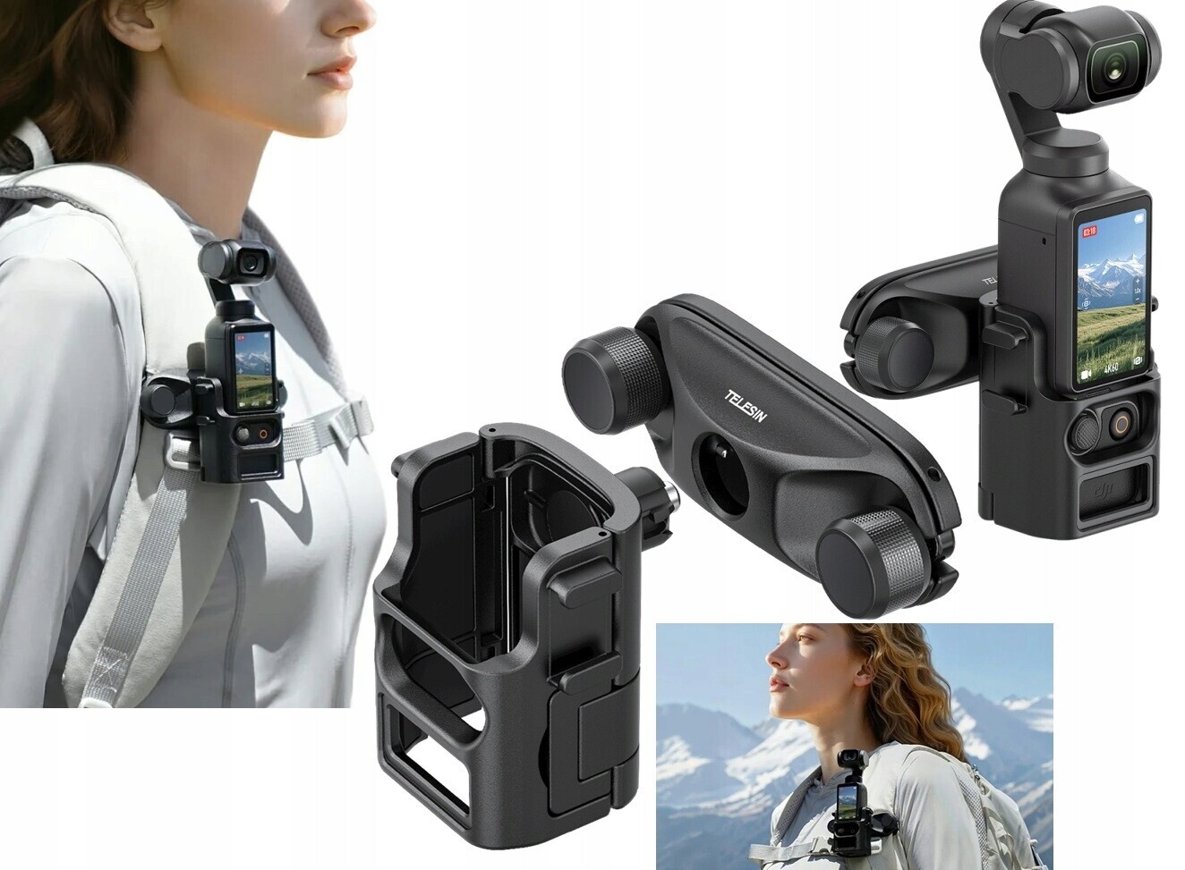 Pouzdro Kryt Držák Upevnění na batoh Dji Osmo Pocket 3 Quick-Release