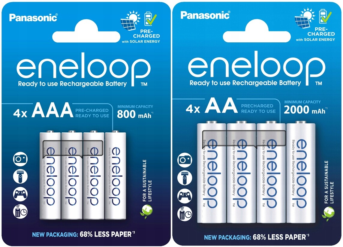 Sada Baterií Panasonic Eneloop Baterie R6 Aa 2000 mAh R3 Aaa 800 mAh