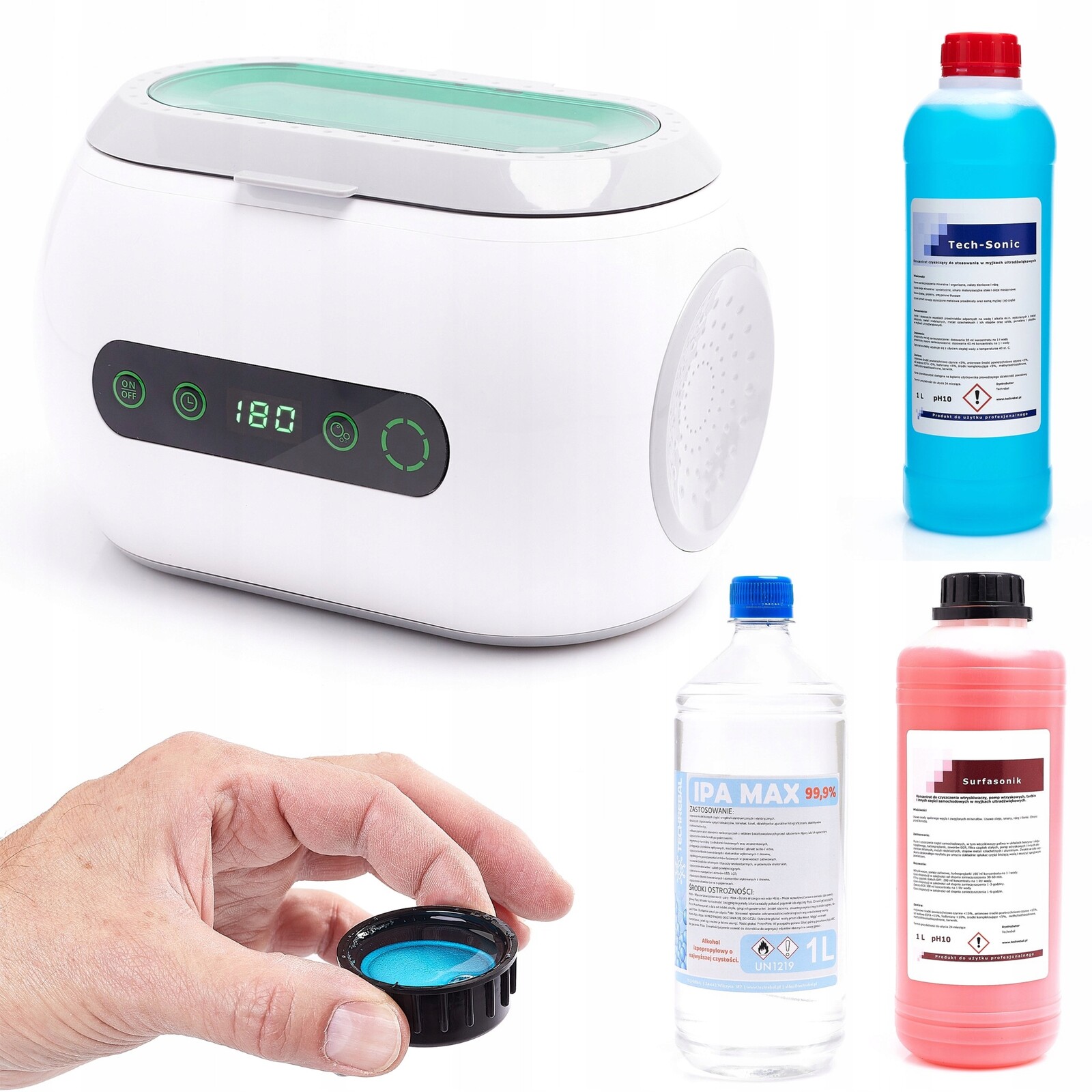 Ultrazvuková Mycí Vana 600 ML 0,6 L 35 W Pro Elektroniku, Koncentráty 2 L