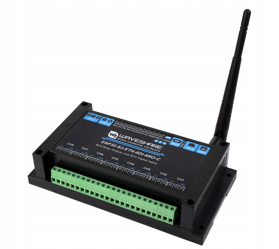 ESP32-S3 Relé ESP32-S3-ETH-8DI-8RO-C Can Sku 31282