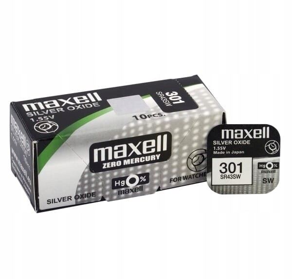 2x10 kusů baterií Maxell stříbrná SR43SW SR301