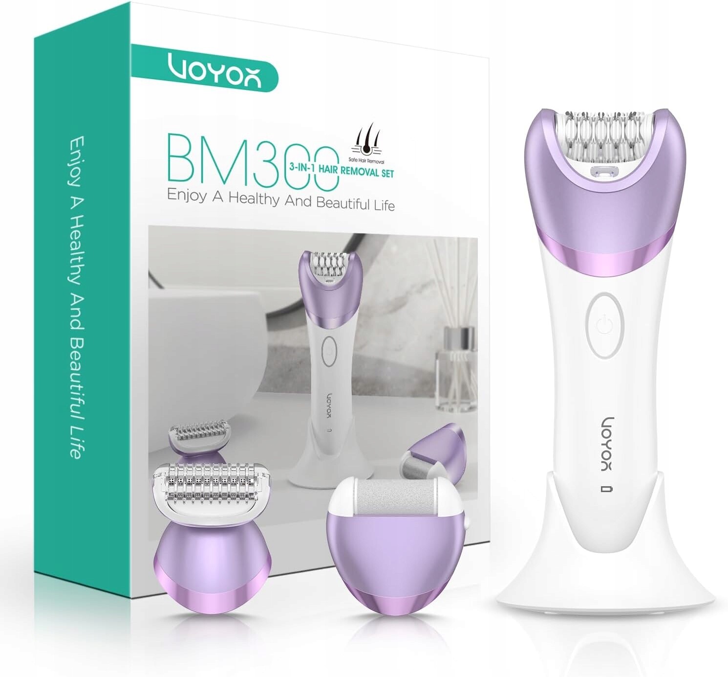 Depilátor 3v1 pro odstraňování chloupků na mokrém a suchém LCD displeji