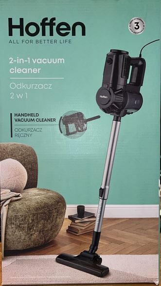 tyčový vysavač ruční Drátový Vysavač 2v1 Hoffen 600W černý