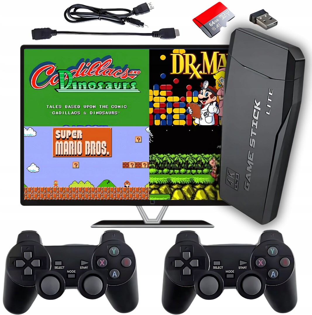 Retro Konzole Televizní Hra Hdmi 2 Pady 20000 Her 9 Emulátorů 64 Gb
