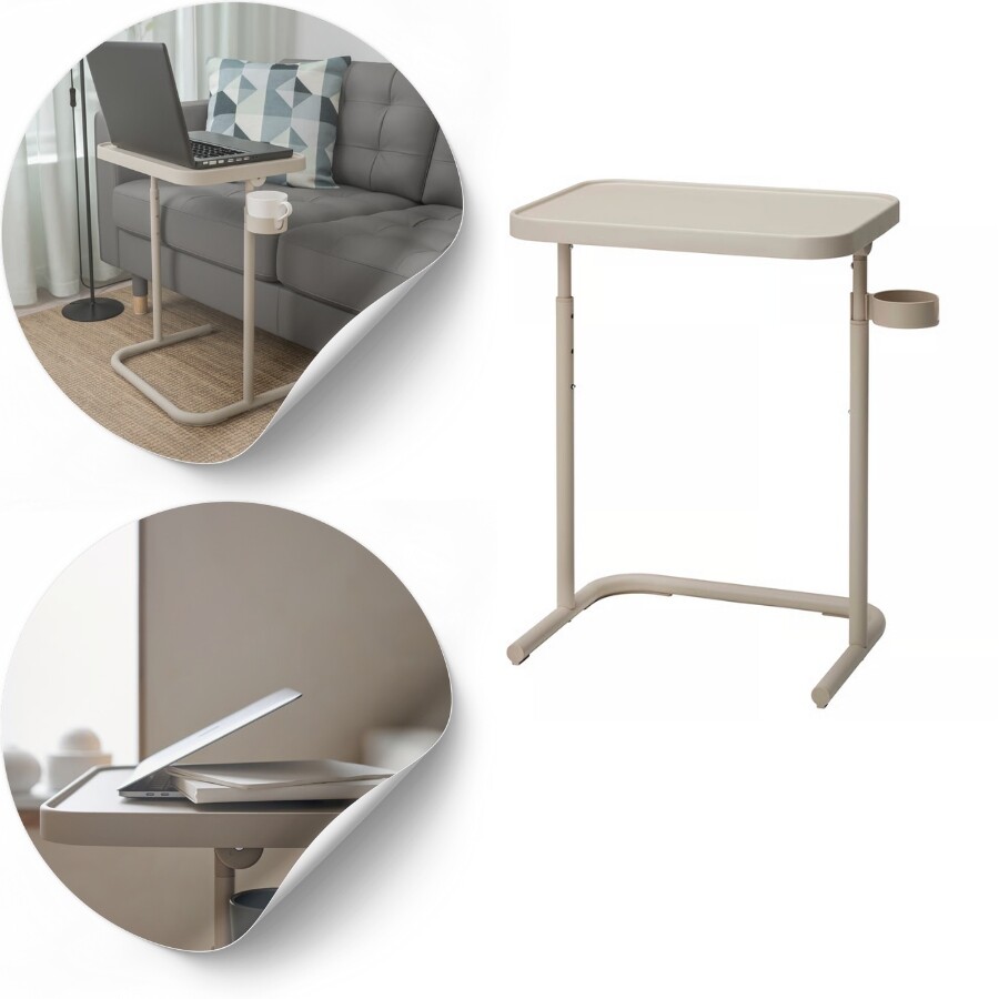 Stolek pod notebook béžový skládací deska nastavitelná výška