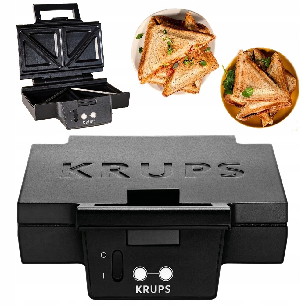 Toustovač Sendvičovač Krups FDK461 Sandwich Trojúhelníky Silný černý