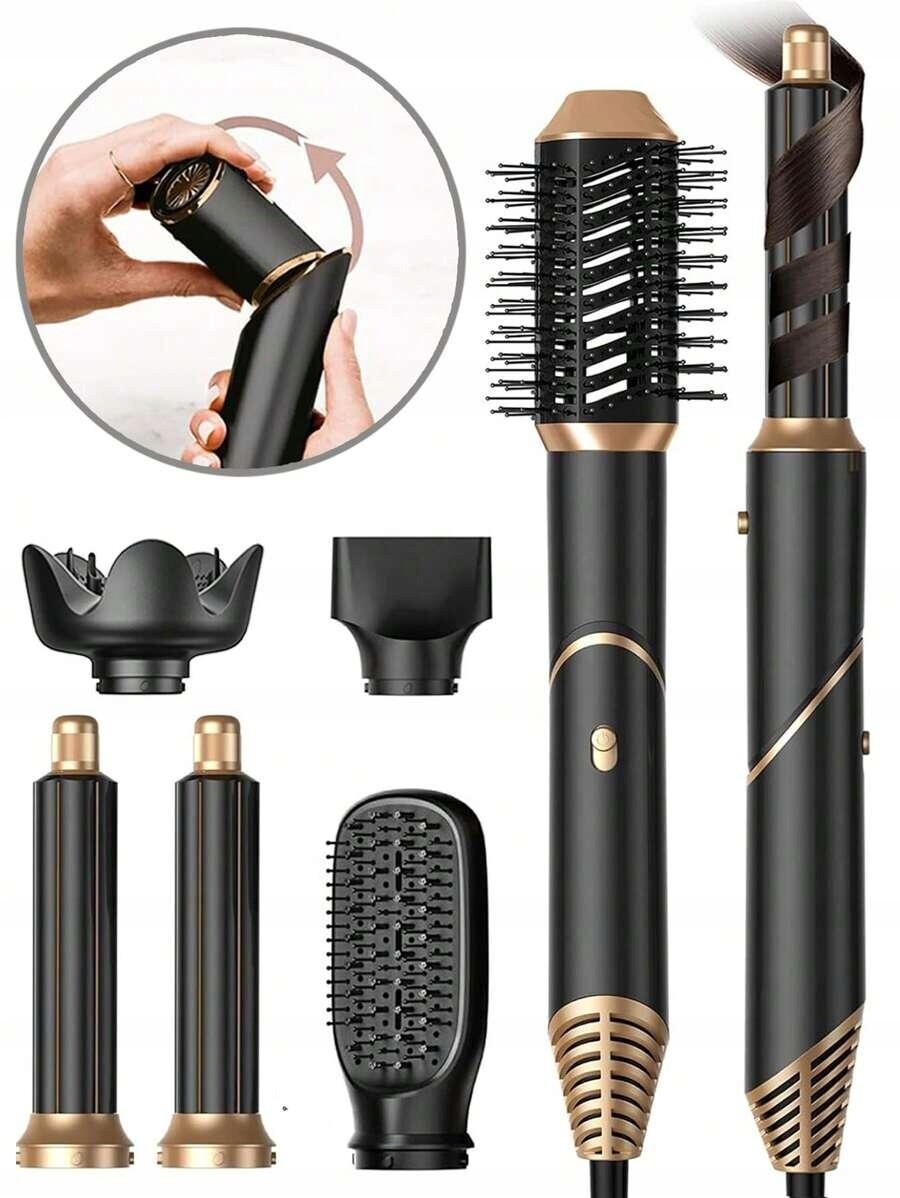Černá Multifunkční Skládací Sada Pro Styling Vlasů 6V1 Shein