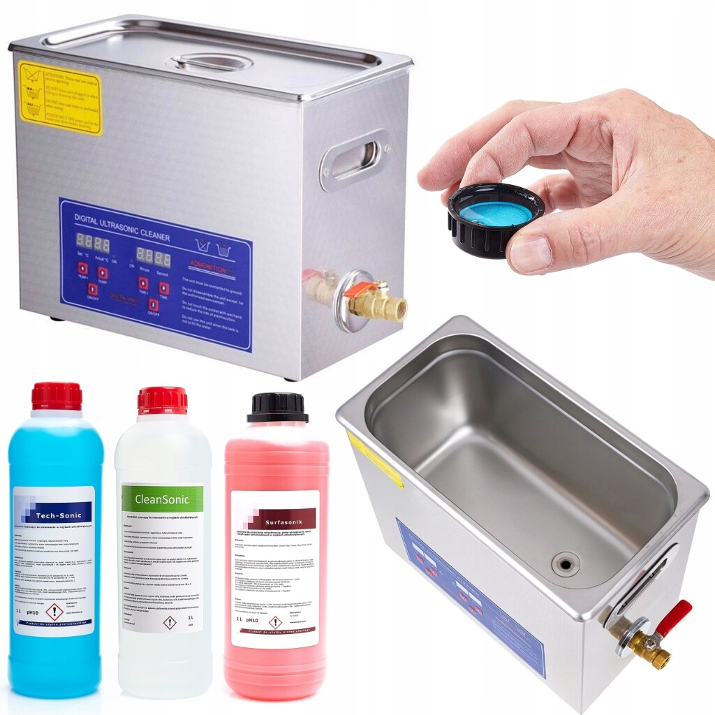 Ultrazvuková Myčka 6 L 580 W Vana 3× Koncentrát Tekutiny Pro Díly