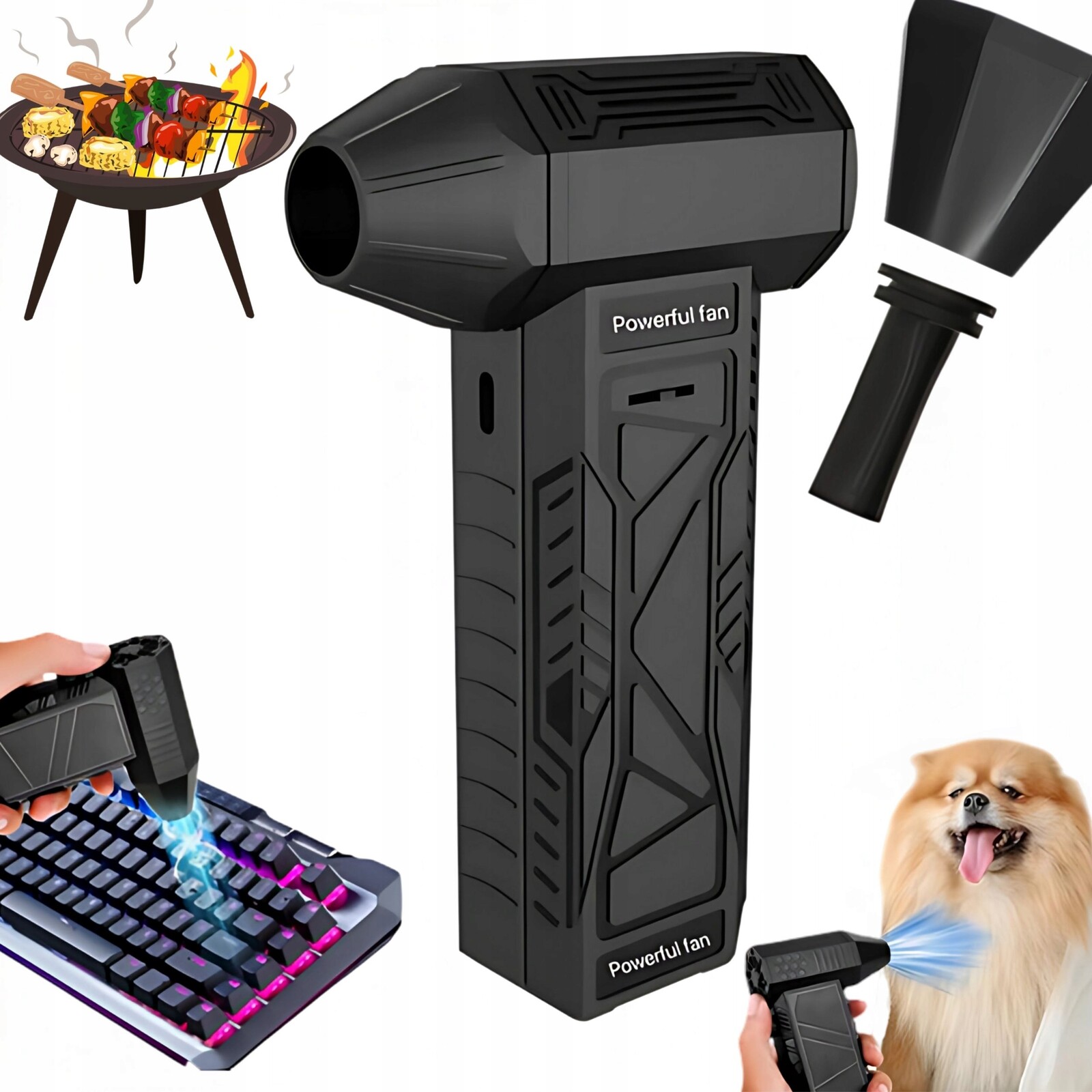 Elektrický Kompresor Na Prach S Výkonným Mini Ventilátorem Pro Gril Agog