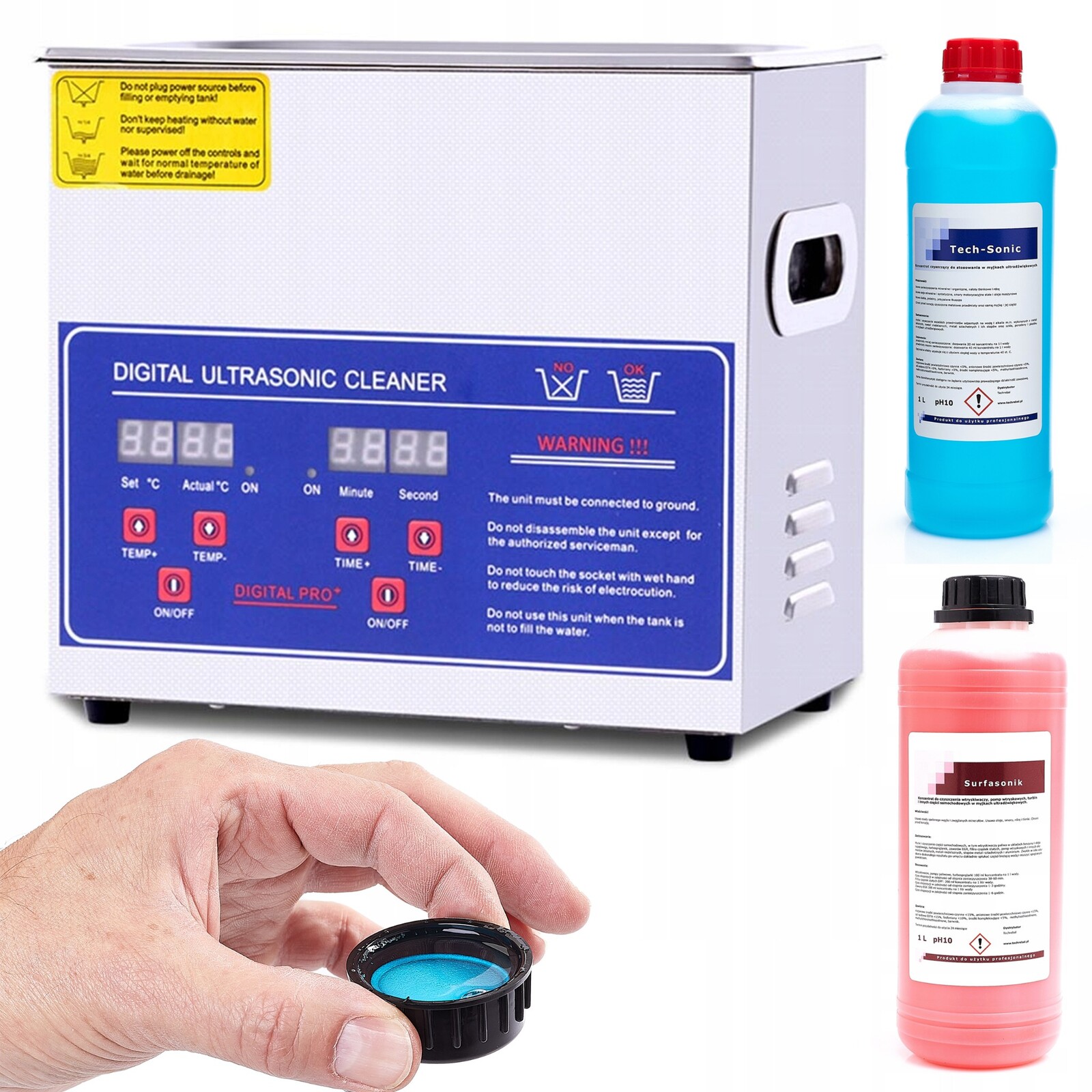 Ultrazvuková Myčka Van PS-20A LCD 3,2 L Na Šperky, Sada Koncentrátů