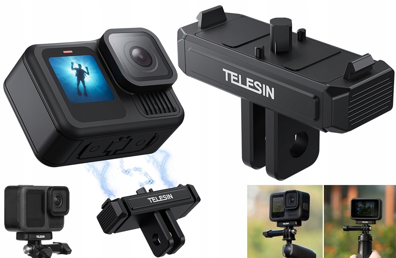Upevnění Držák Rychlospojka Magnet Magnetický pro GoPro Hero 13 Black