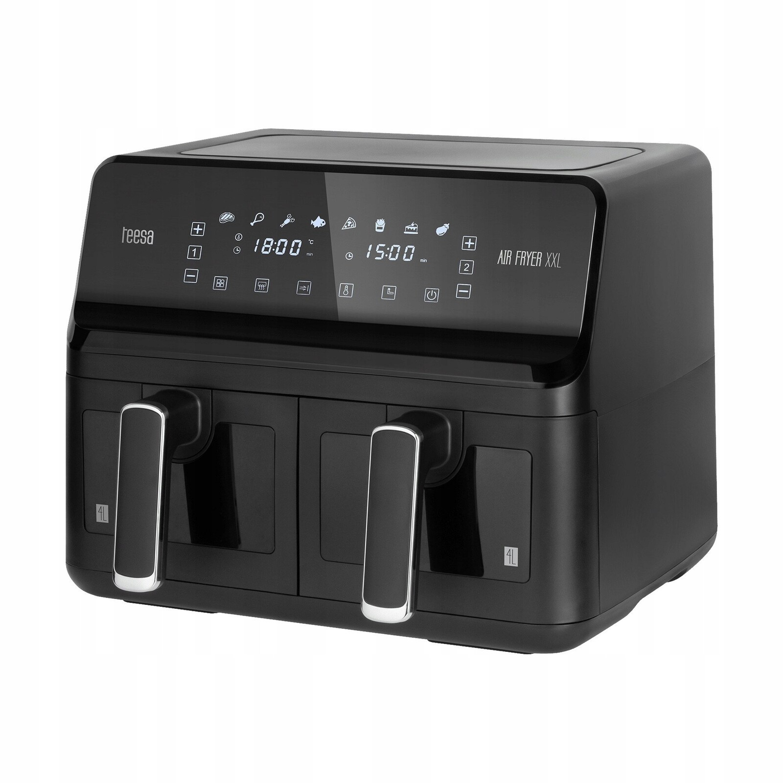 Teesa TSA8089 Horkovzdušná fritéza dvoukomorová 8 l, 2700 W, černá