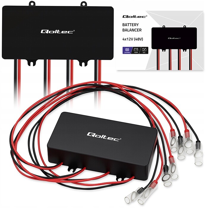 Balancér napětí 48V 10A na 4x12V LiFePO4 Agm Gel Qoltec
