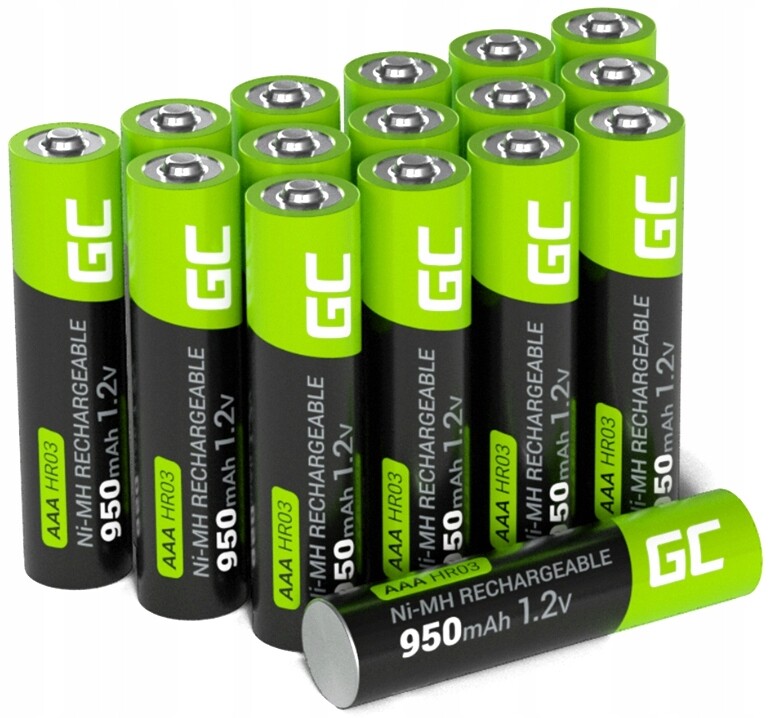 16 x Nabíjecí Baterie Aaa R3 Greencell 950 mAh Baterie Pro Solární Lampy Tužkové Baterie