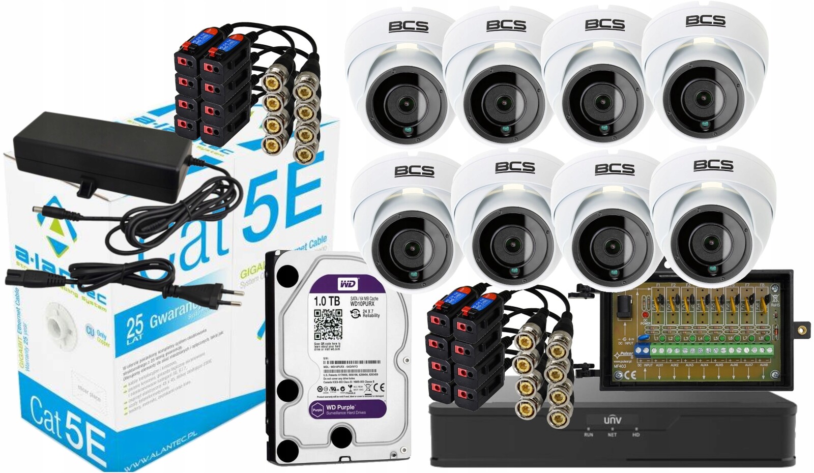 Sada pro analogové monitorování 8 x 1 Tb kopule