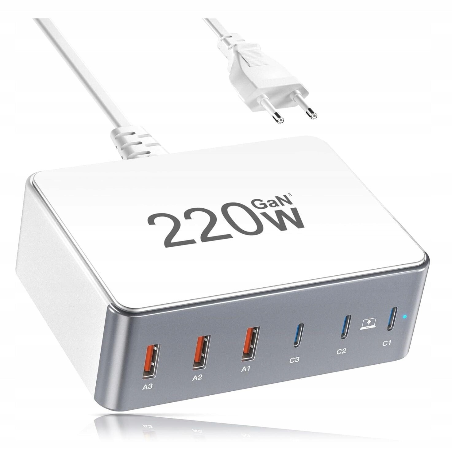 Nabíjecí stanice 220W Usb-c 6v1 GaN pro iPhone MacBook Ysyfad rychlá