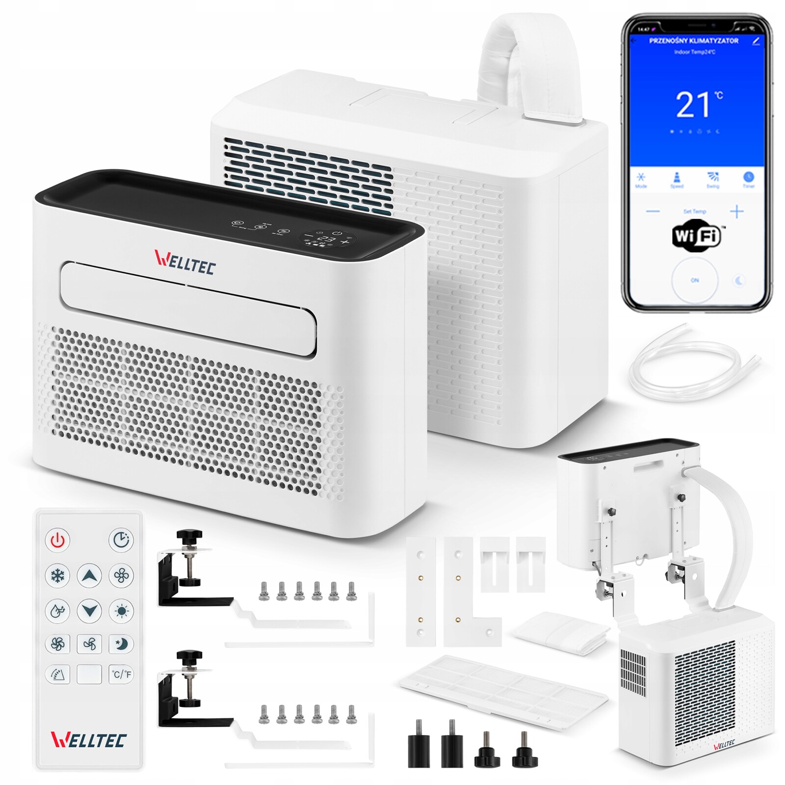 Tichá Mobilní Splitová Klimatizace Welltec ACS1 Do Obytného Vozu 4v1 Wifi
