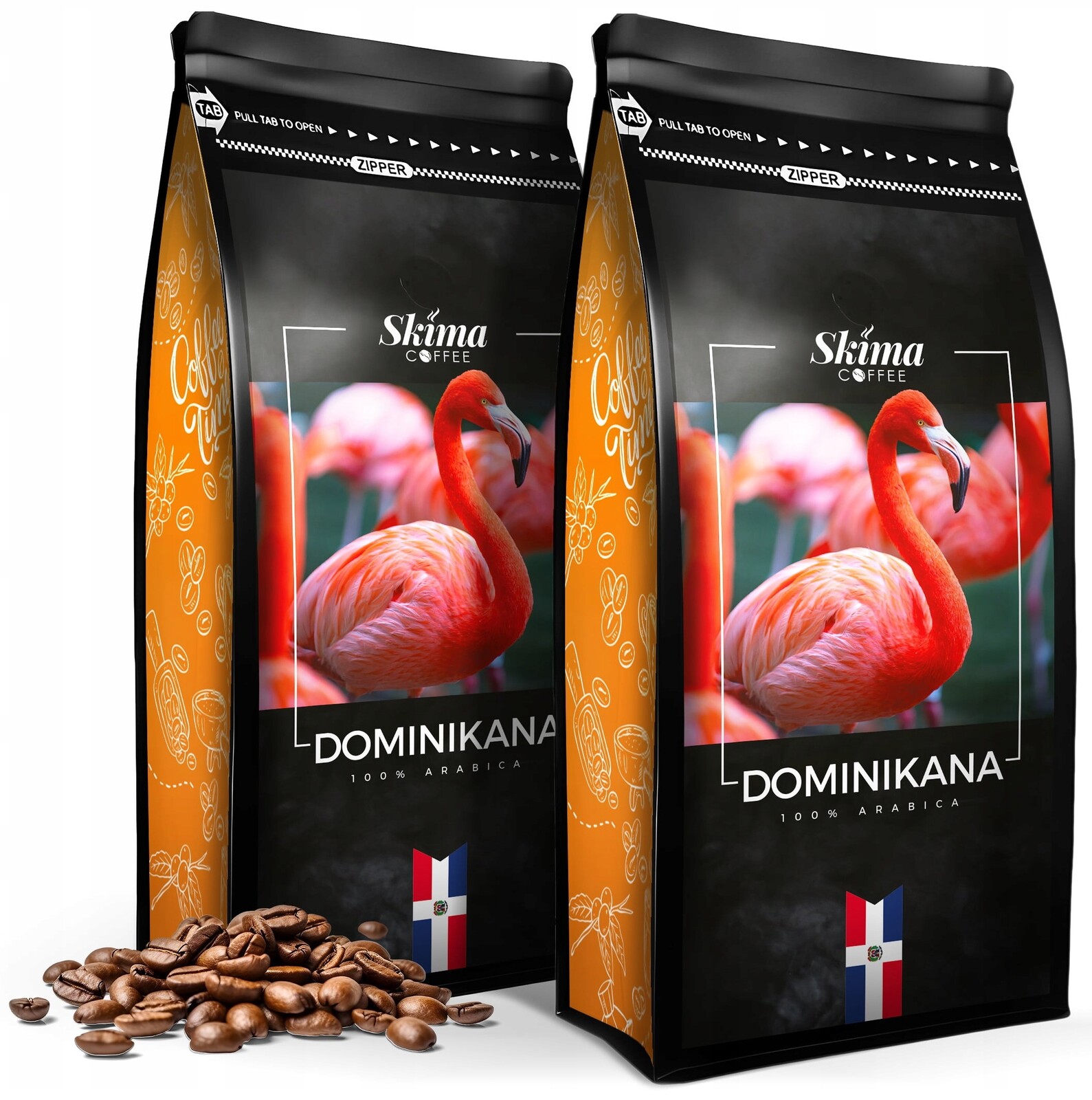 Káva zrnková 2x1 kg Dominikana 100% Arabica Čerstvá do kávovaru SkimaCoffee