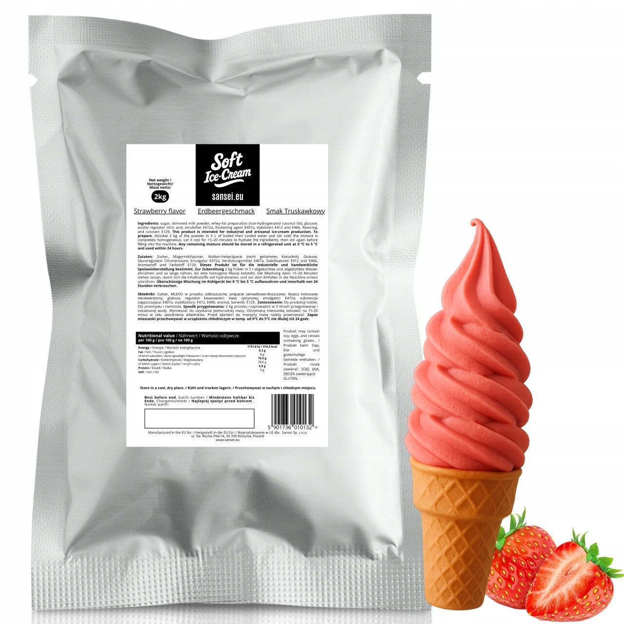 Italská zmrzlina v prášku Jahodová 2 kg, Vysoká kvalita a účinnost