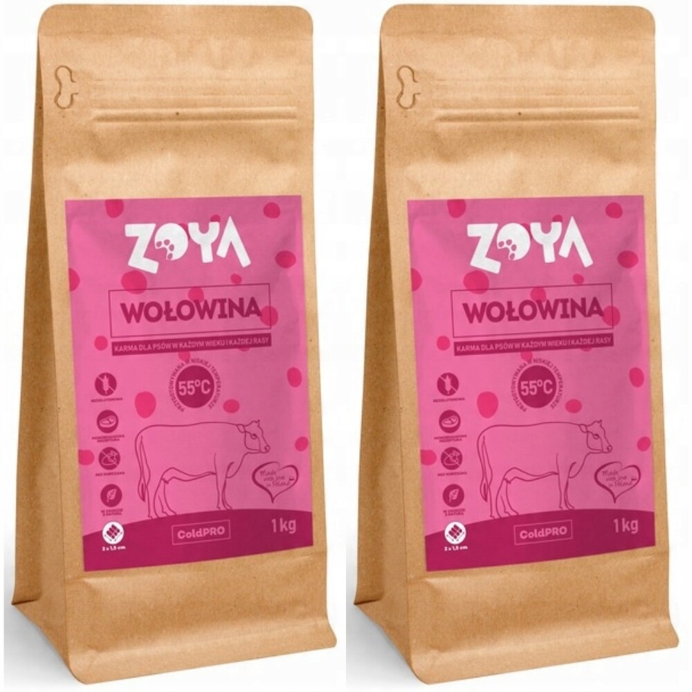 Suché krmivo pro psy Zoya Coldpro Hovězí maso 2 x 1 kg