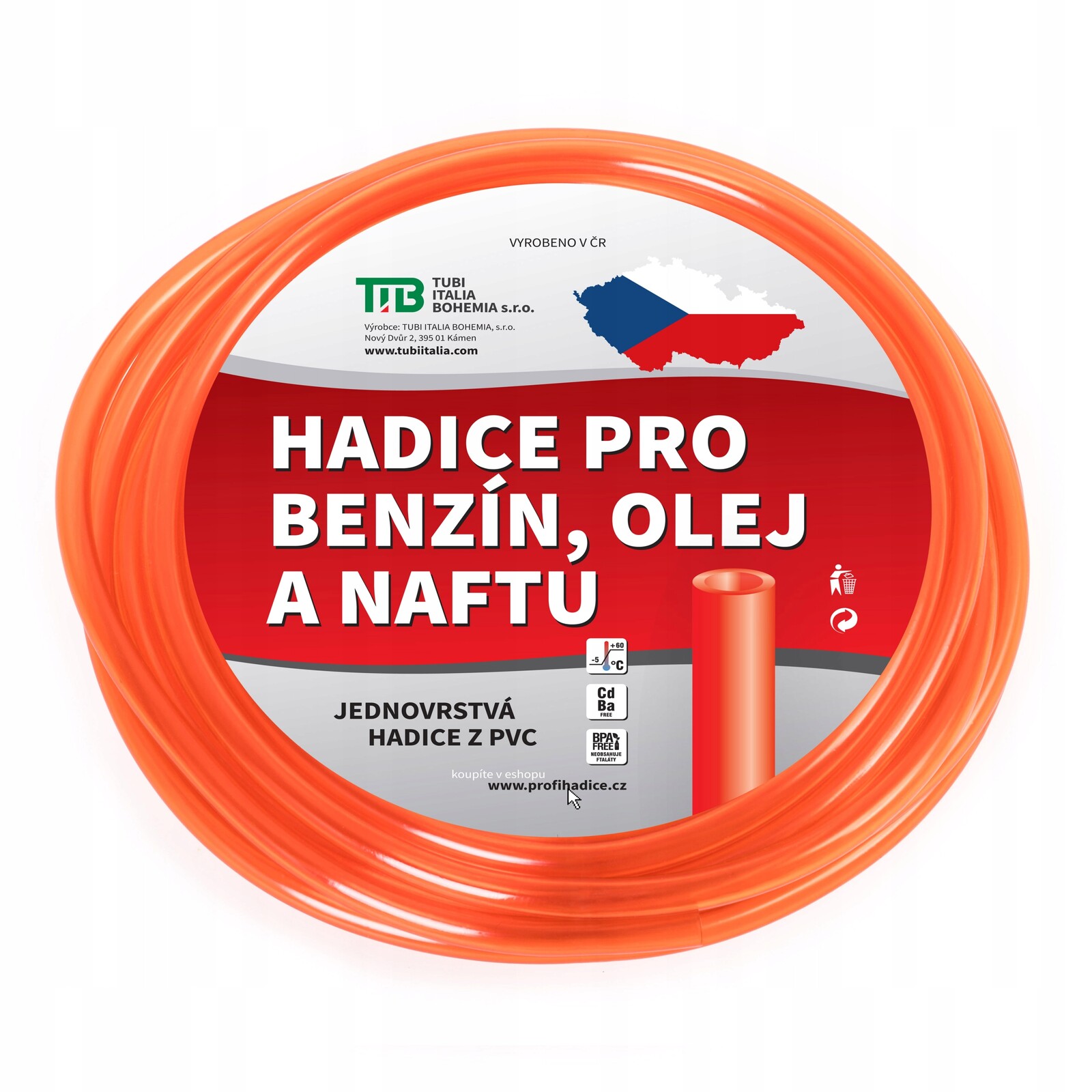 Jednovrstvá hadice na benzín 10x13 mm 25 m