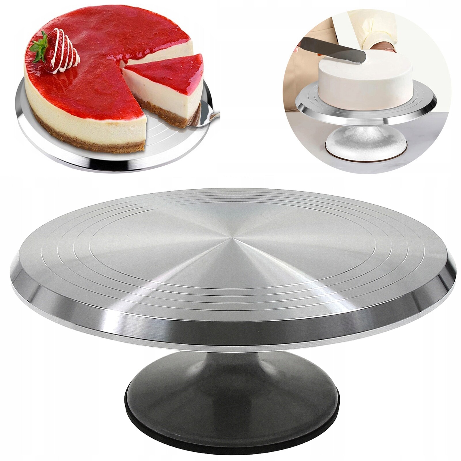 Otočný Dortový Stojan Kovový Otočný Talíř Příslušenství Ke Zdobení Dortů