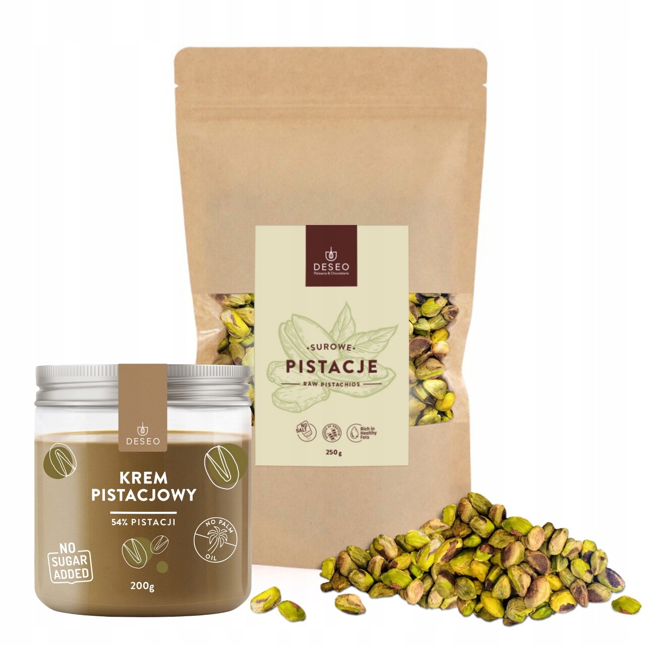 Pistáciový krém Bez Curku 200 g Loupané Pistácie Raw 250 g Deseo