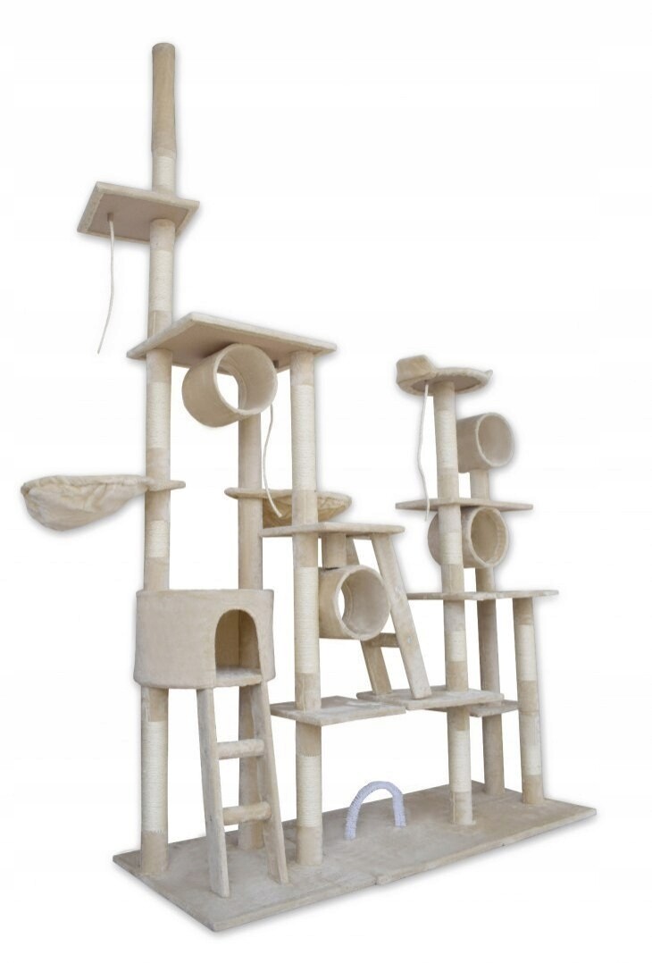 Obří škrabadlo pro kočky Hřiště strom s pelíškem XXL 250 cm vysokéM17034