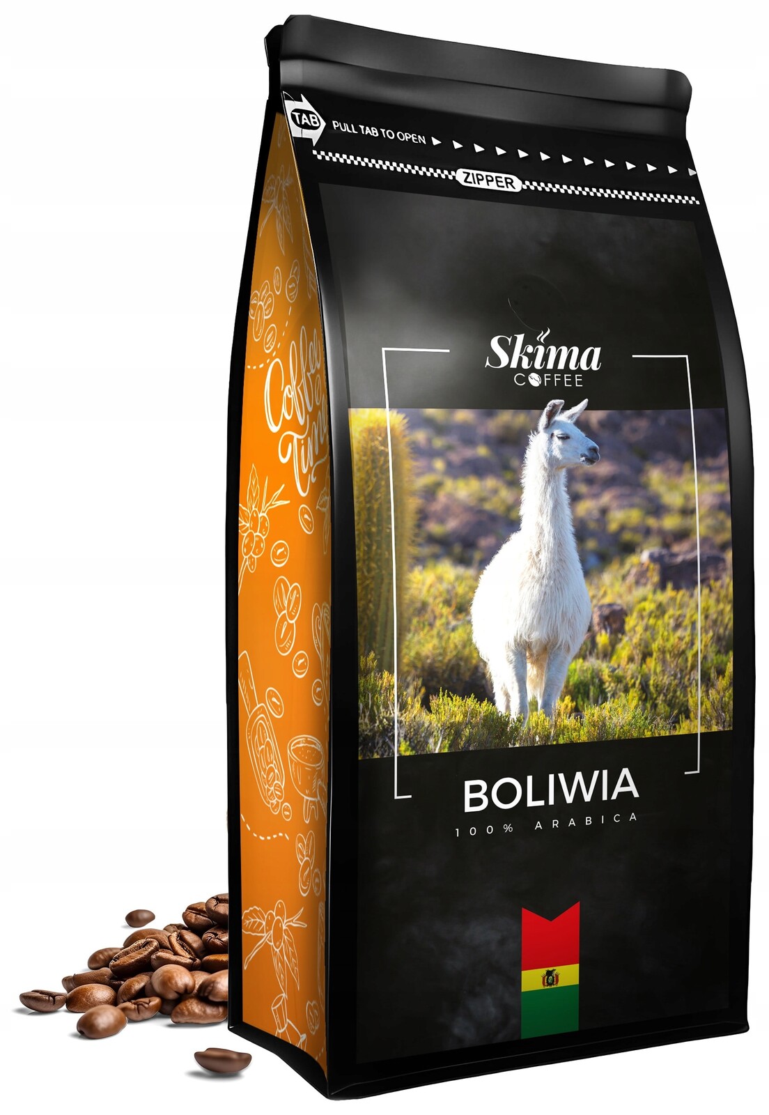 Káva zrnková 1 kg Bolívie 100% Arabica Čerstvě pražená pro kávovar Skima
