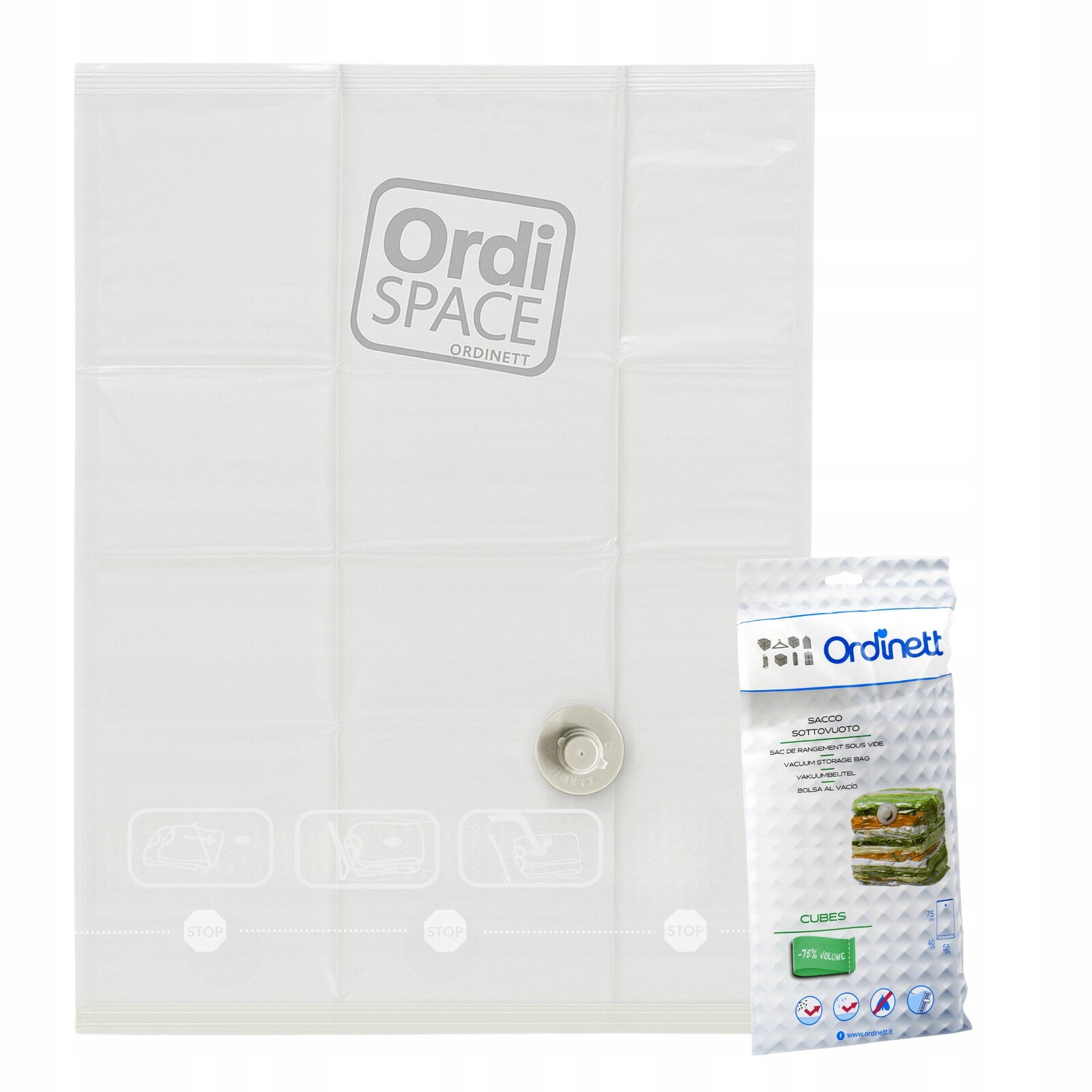 Vakuový sáček s ventilem pro odsávání vzduchu, kompaktní skladování