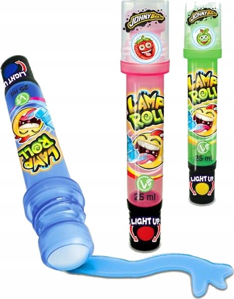 JohnyBee Lamp Roll Tekuté sladkosti v rolce s víceovocnou příchutí 25 ml 18 ks