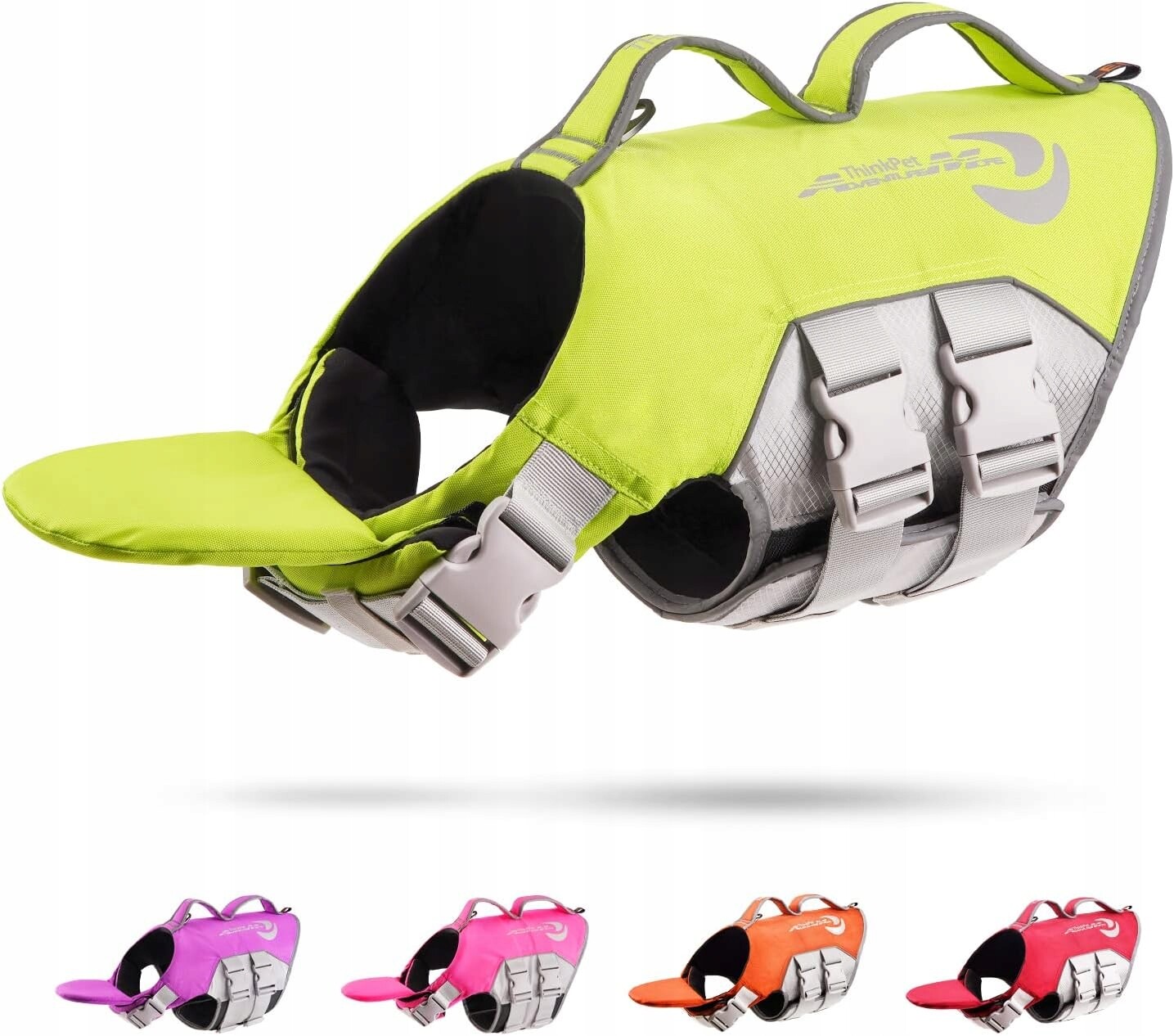 XXL záchranná vesta pro psa ThinkPet zelená rukojeť s vysokým vztlakem