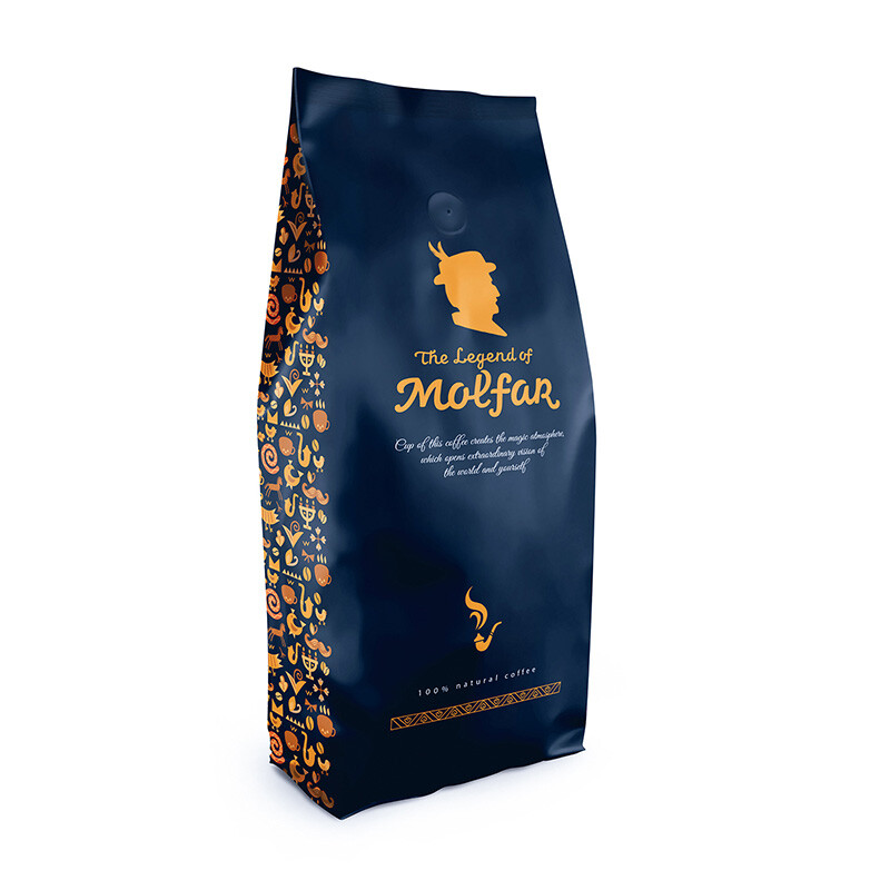 Káva Zrnková Arabika Legend of Molfar #555, příchuť Čokoláda a Ořech 1 kg