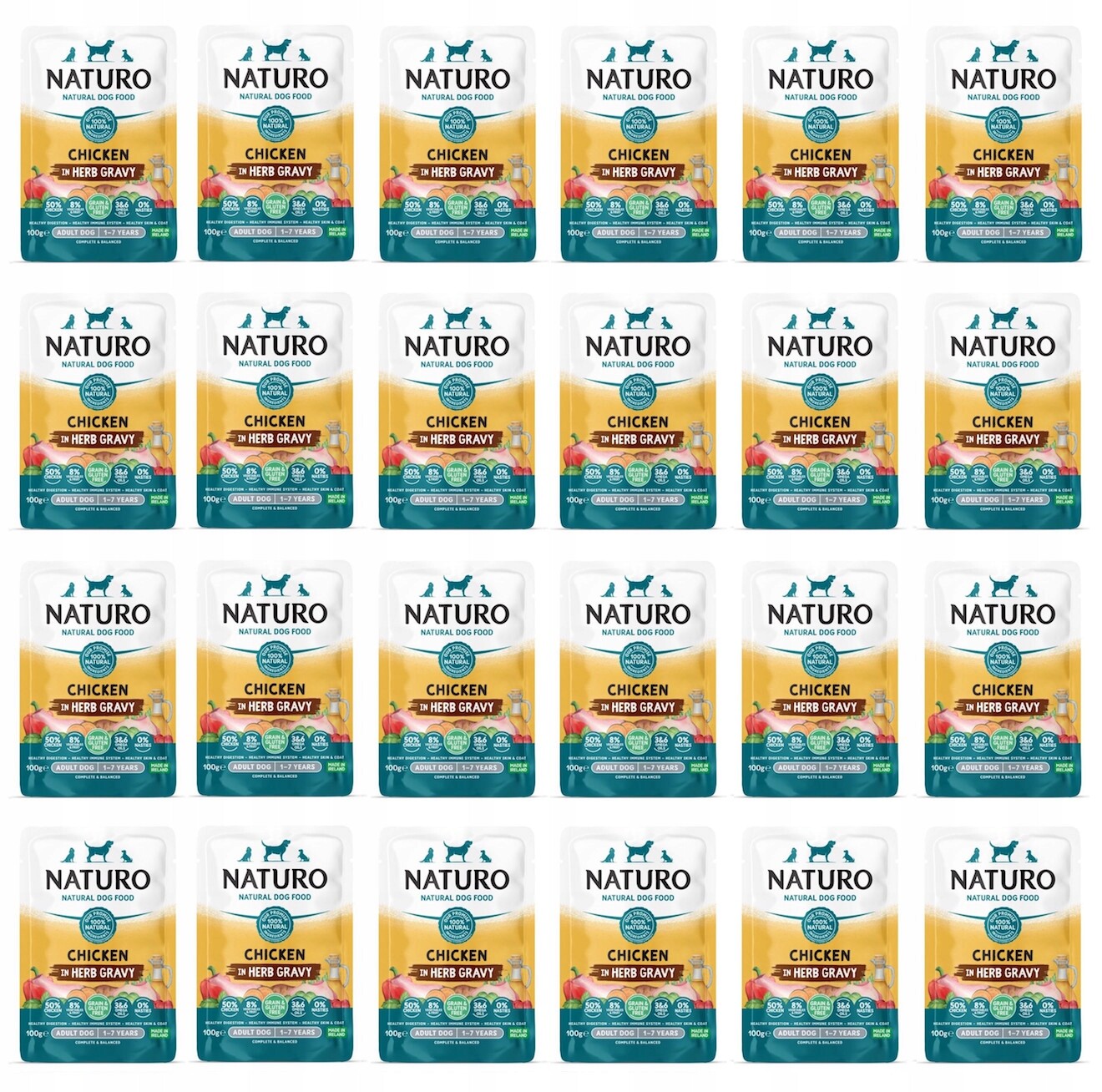 Naturo Grain Free Kuřecí sáček vlhké krmivo pro psy v omáčce 24 x 100 g
