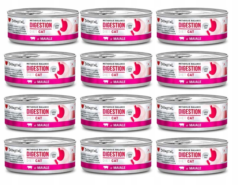 Disugual Krmivo Vlhké Veterinární Kočka Digestion Low Fat Vepřové 12x85g