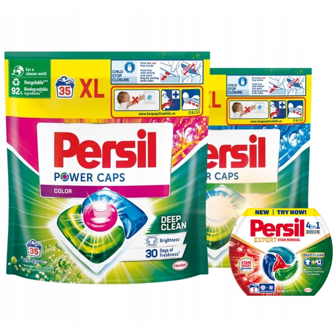 Persil Power Caps Kapsle na praní Sada MIX 70 ks Dárek