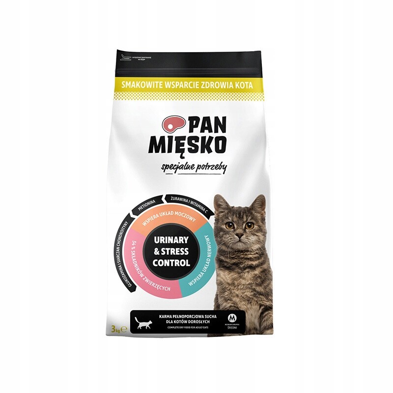 Pan Mięsko Urinary & Stress Control krmivo pro kočky 3 kg