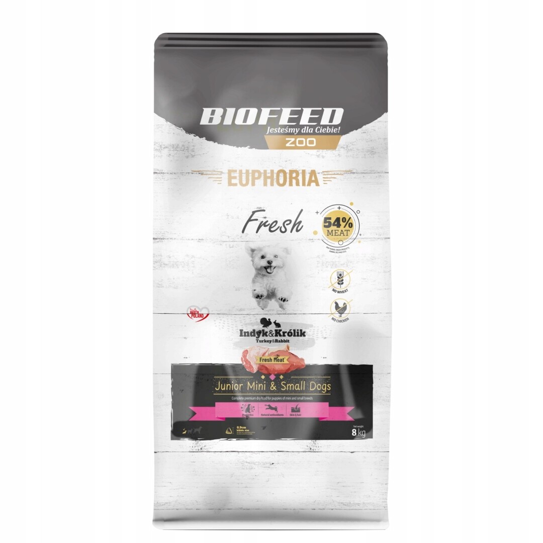 Biofeed Euphoria Fresh 8kg Krmivo pro štěňata a malá plemena