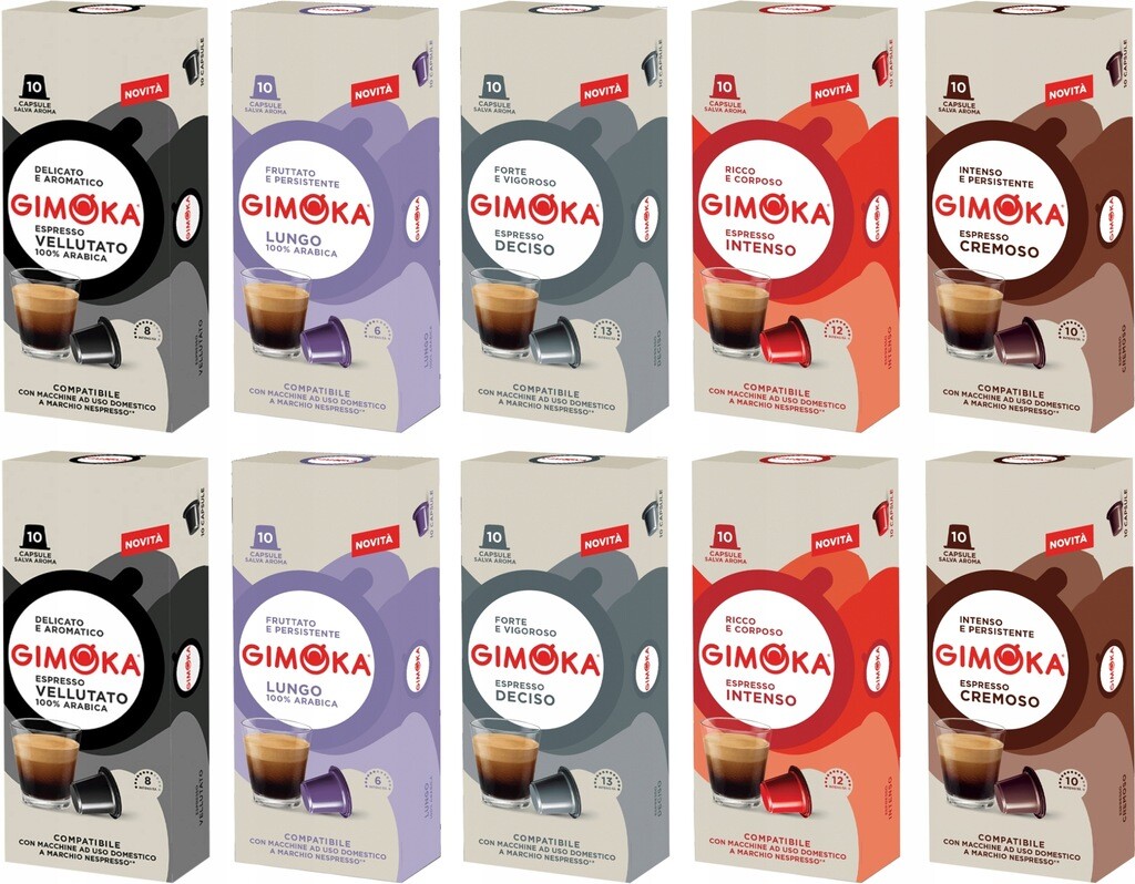 Kapsle pro Nespresso Gimoka Sada 10 x 10 MIX Espresso Lungo