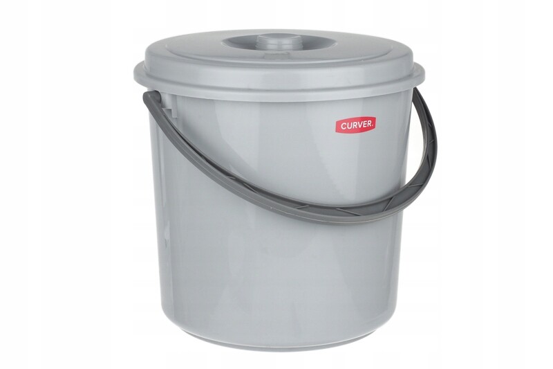 Kbelík s víkem šedý 12 l Curver