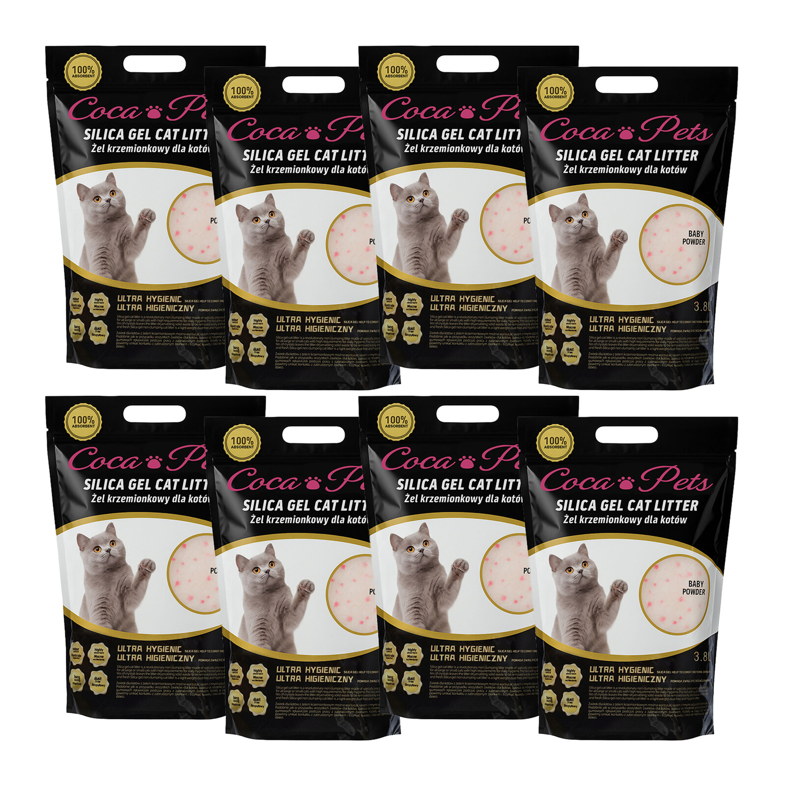 Stelivo pro kočky bez zápachu, bezprašný, biologicky rozložitelný, 1,5 kg, 3,8 l