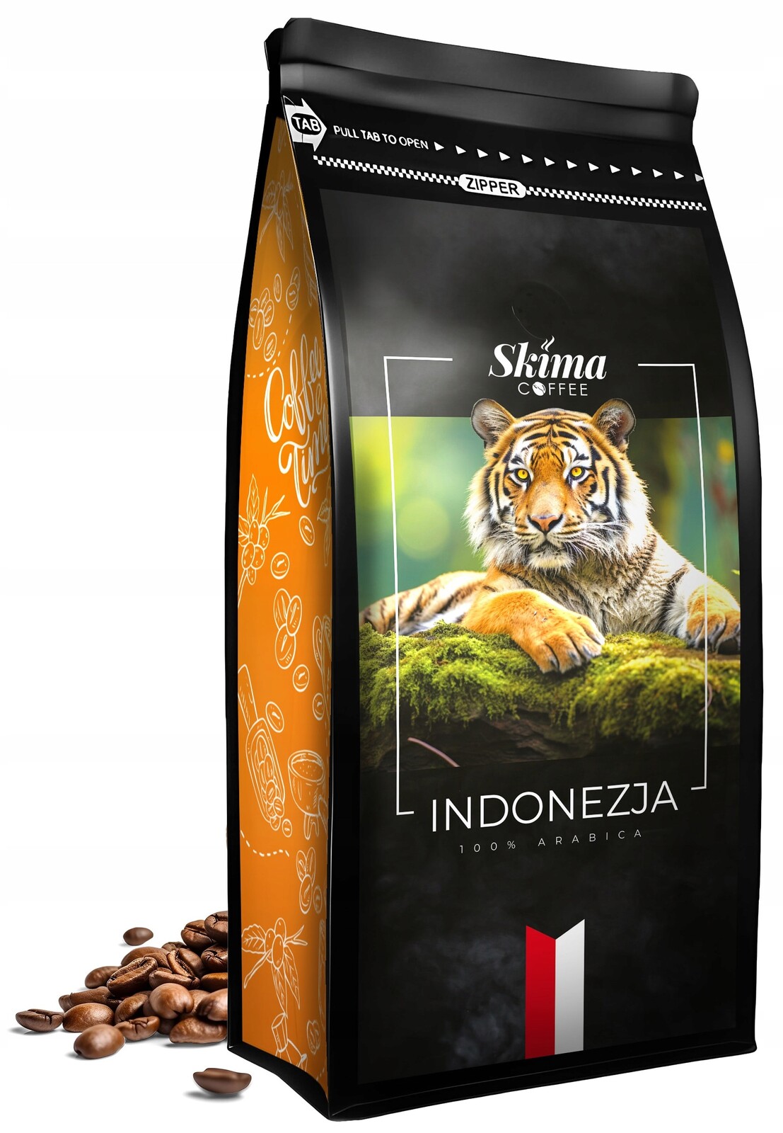 Káva zrnková 1 kg Indonésie 100% Arabica Čerstvě pražená pro kávovar Skima