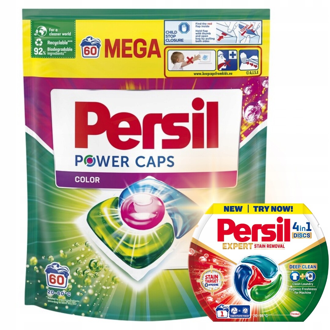 Persil Power Caps Kapsle na praní barev 60 ks Dárek