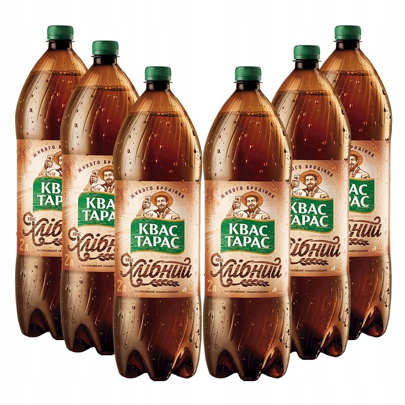 Přírodní chlebový kvas „Taras Pravý“ – osvěžující [6 lahví 12 l]