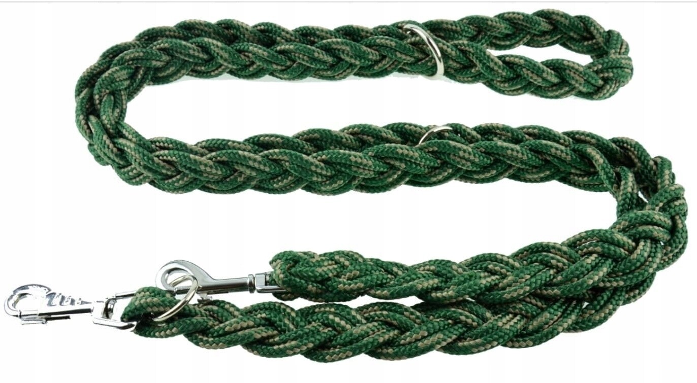 Champion Vodítko pro velkého psa 2.5 m Nastavitelná Pletená copánková zelená