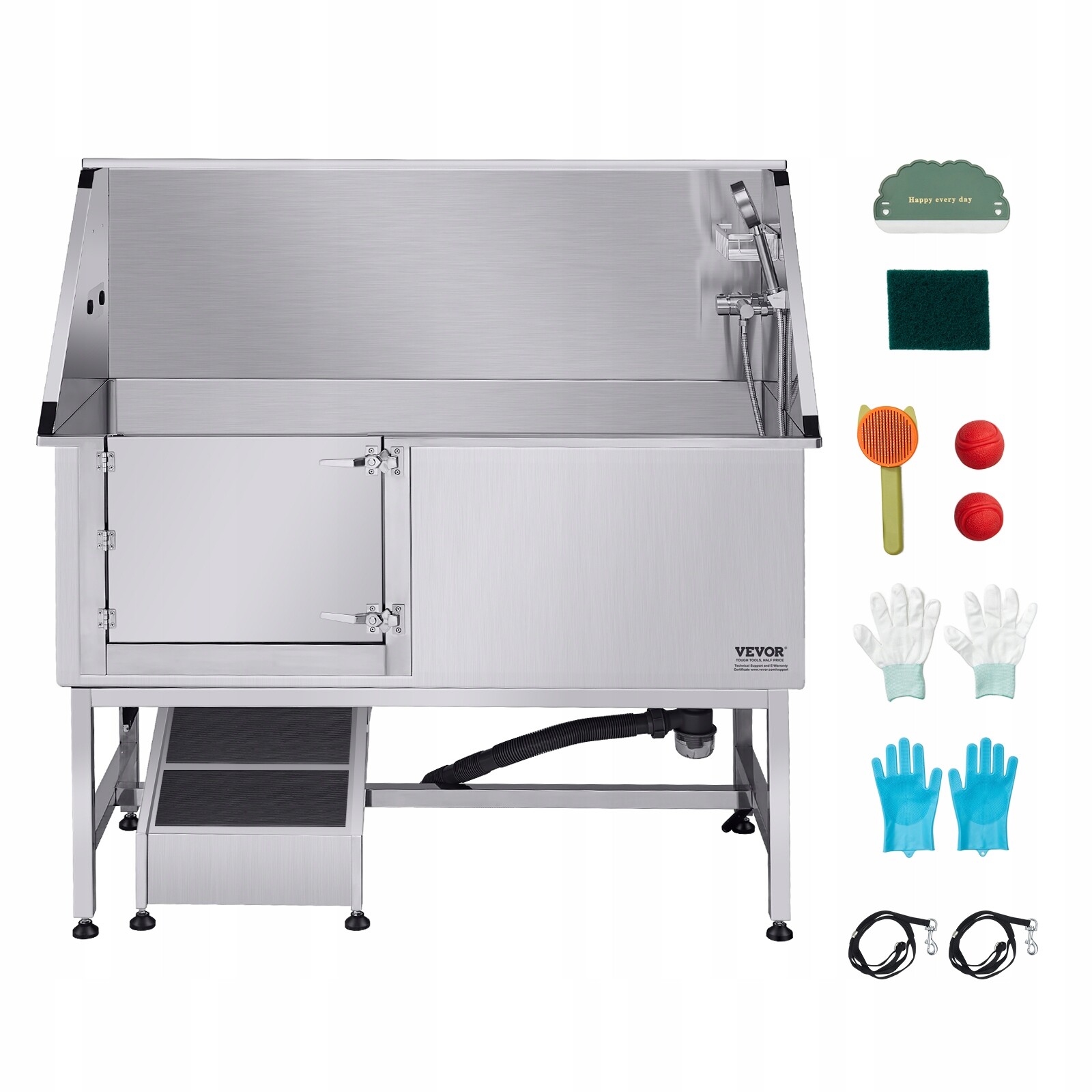 Vevor Vana pro zvířata 150 x 70 x 149,5 cm s filtrační deskou na vodu a rampou