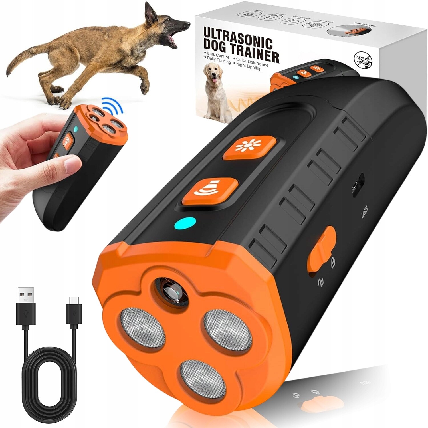 Výcvik psa Ultrazvuk 3 Vysílače 1500mah Vodotěsná sada pro psy