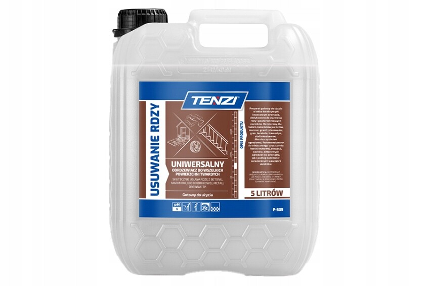 Tekutina na odstraňování rzi železa a nánosů stop po hnojivech a zažloutnutí Tenzi 5 l